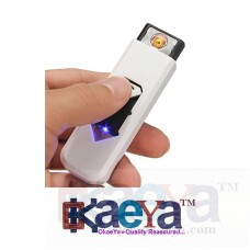 OkaeYa-USB Flameless, Windproof, Electronic and Rechargeable Cigarette Lighter - Black/White color will be sent as per availability